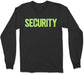 Men's Long Sleeve Security T-Shirt Bright & Bold Screen Printed