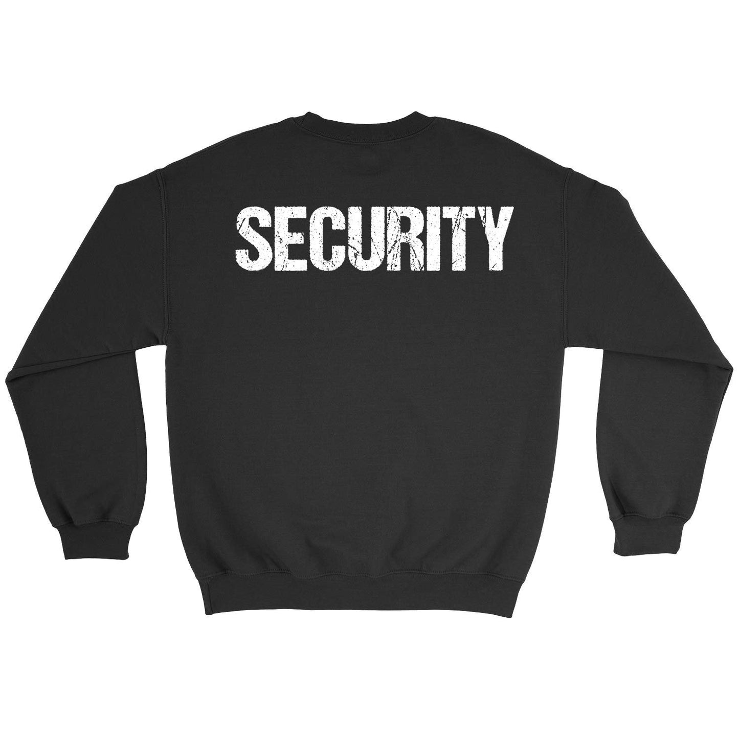 Screen Printed Men's Security Sweatshirt Distressed Front Back Print