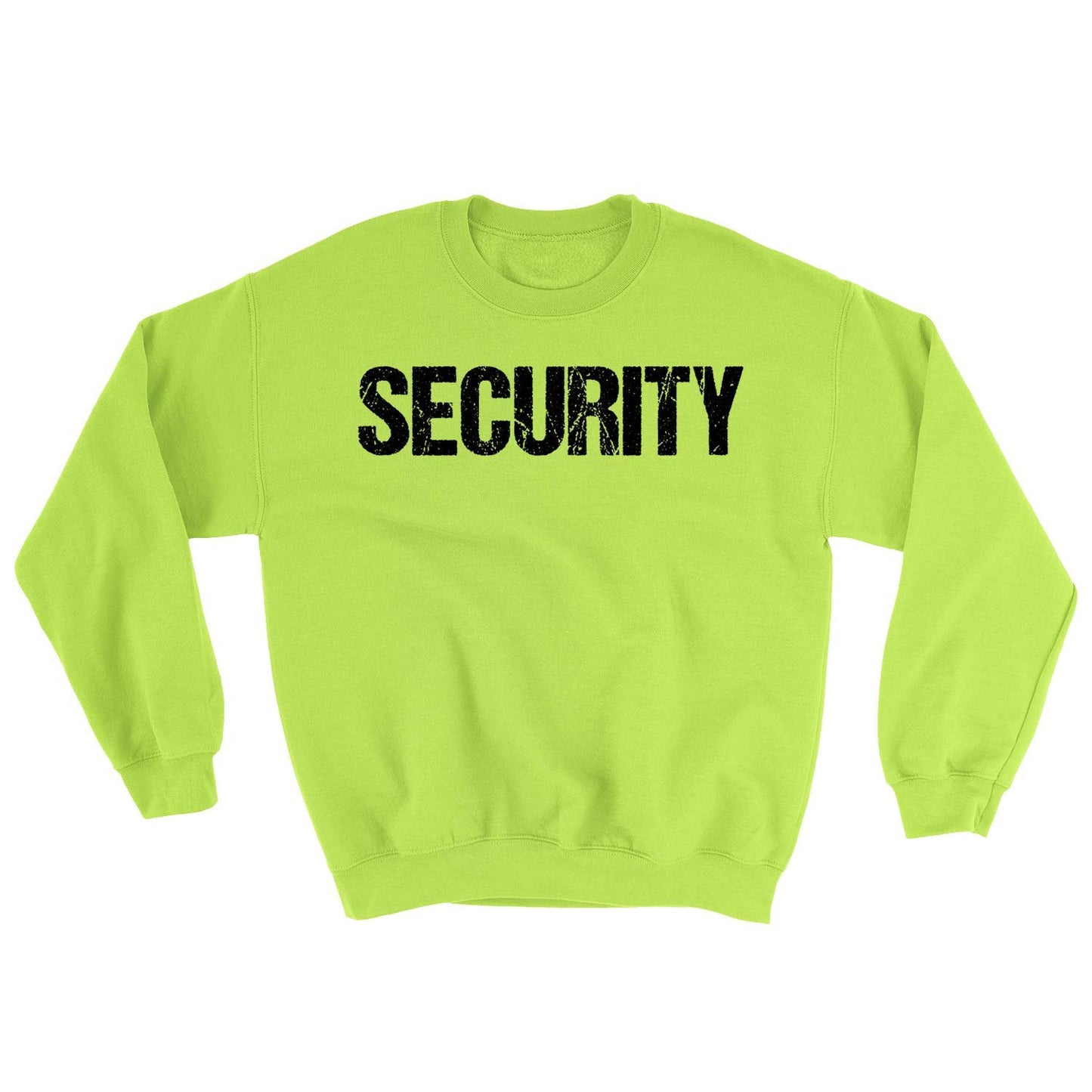 Screen Printed Men's Security Sweatshirt Distressed Front Back Print