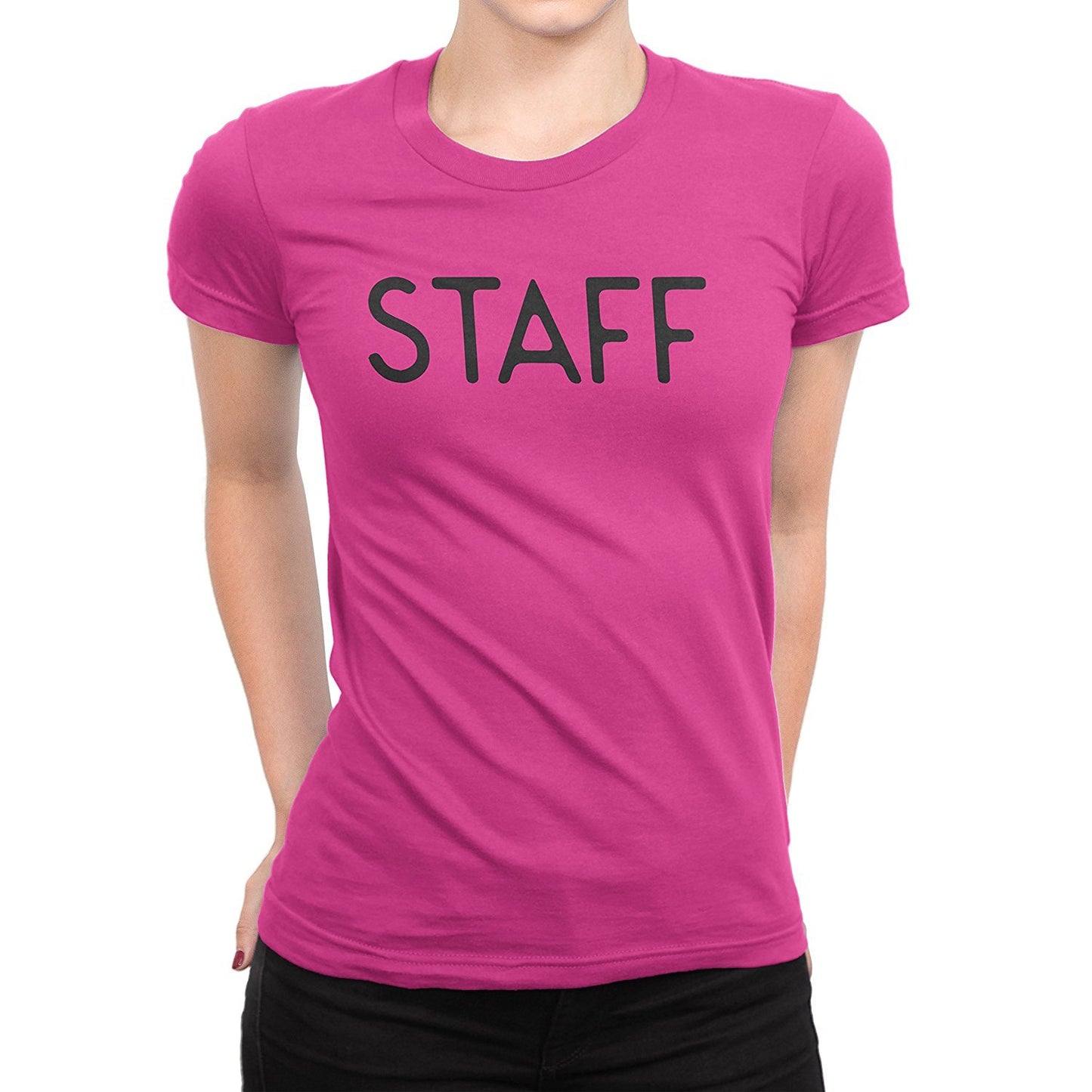Staff Ladies Neon Safety Pink T-Shirt Style 2