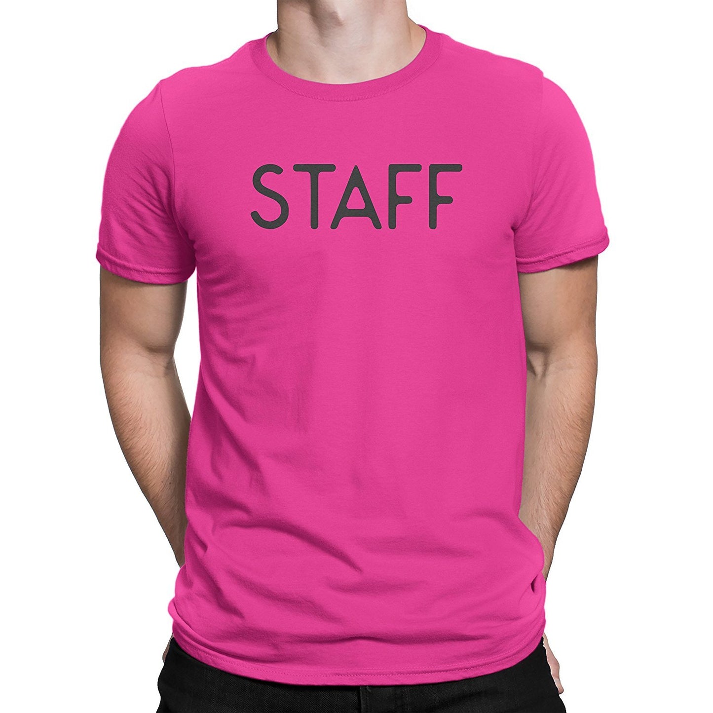 Staff Mens Neon Pink T-Shirt Style 2