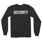 Distressed Security Long Sleeve T-Shirt Black & White Mens Tee Staff Event