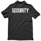 Men's Security Polo Shirt Black White Front Back Print Mens Tee Staff Event Bouncer