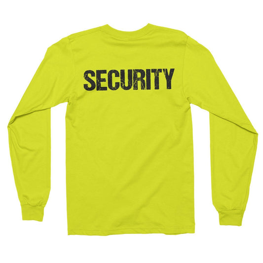 Security T-Shirt Mens Neon Long Sleeve Tee Staff Event