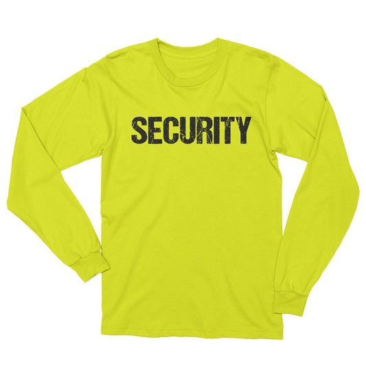 Security T-Shirt Mens Neon Long Sleeve Tee Staff Event