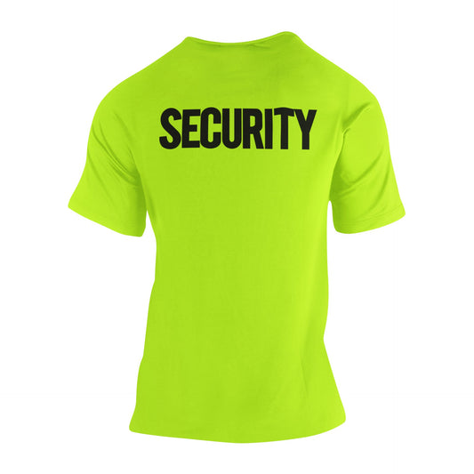 Neon & Black Security Tee Front & Back Screen Printed Men's T-Shirt