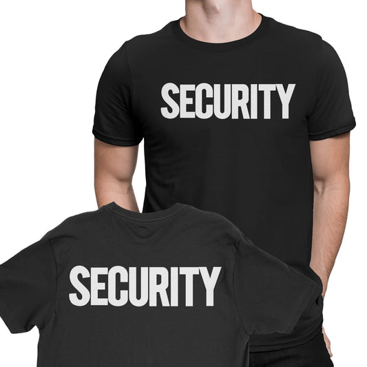 Men's Security Wholesale T-Shirts Screen-Printed Front & Back Multi-Packs