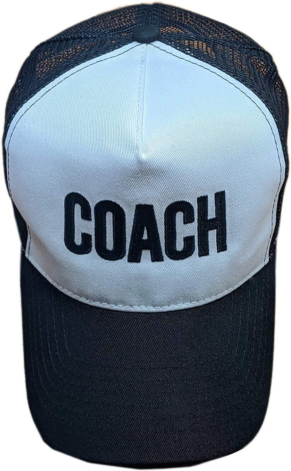 Coach Baseball Hat Embroidered USA Recycled Cotton Mesh Trucker Cap