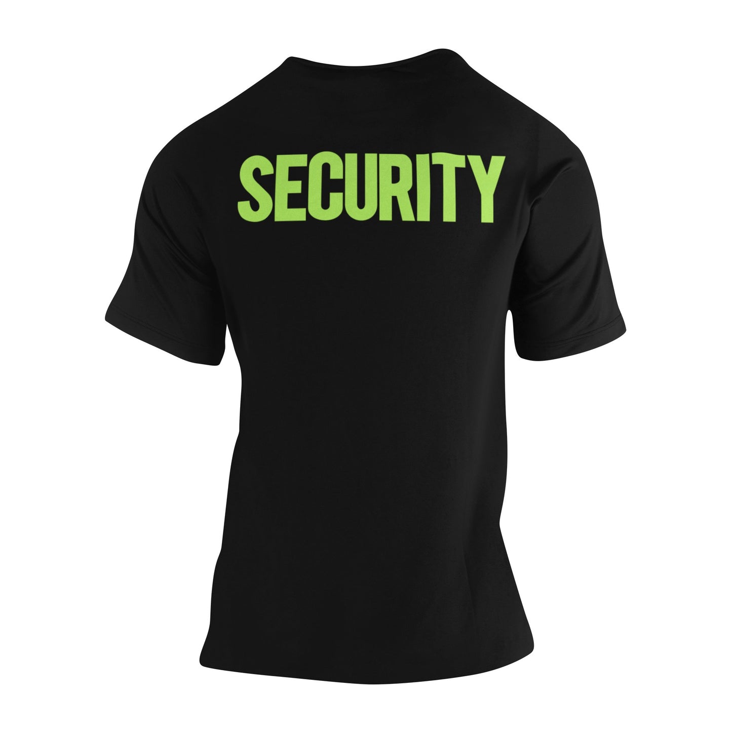 Black & Neon Security Tee Front & Back Screen Printed Men's T-Shirt