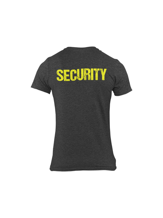 Security T-Shirt Charcoal Gray Mens Neon Tee Staff Event