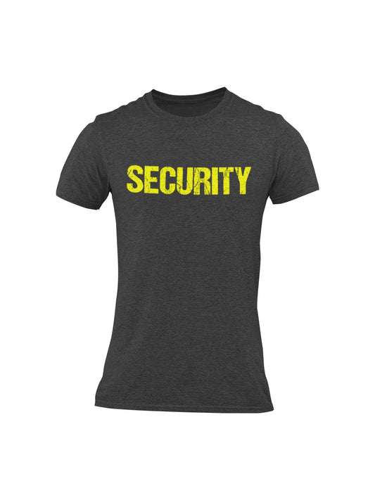 Security T-Shirt Charcoal Gray Mens Neon Tee Staff Event