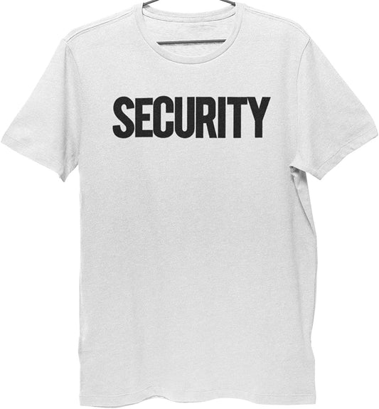 Security T-Shirt Front Back Print Men's Tee Staff Event Uniform Bouncer Screen Printed