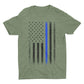 Premium Soft Ringspun USA Flag Blue Lives Matter Lightweight T-Shirt