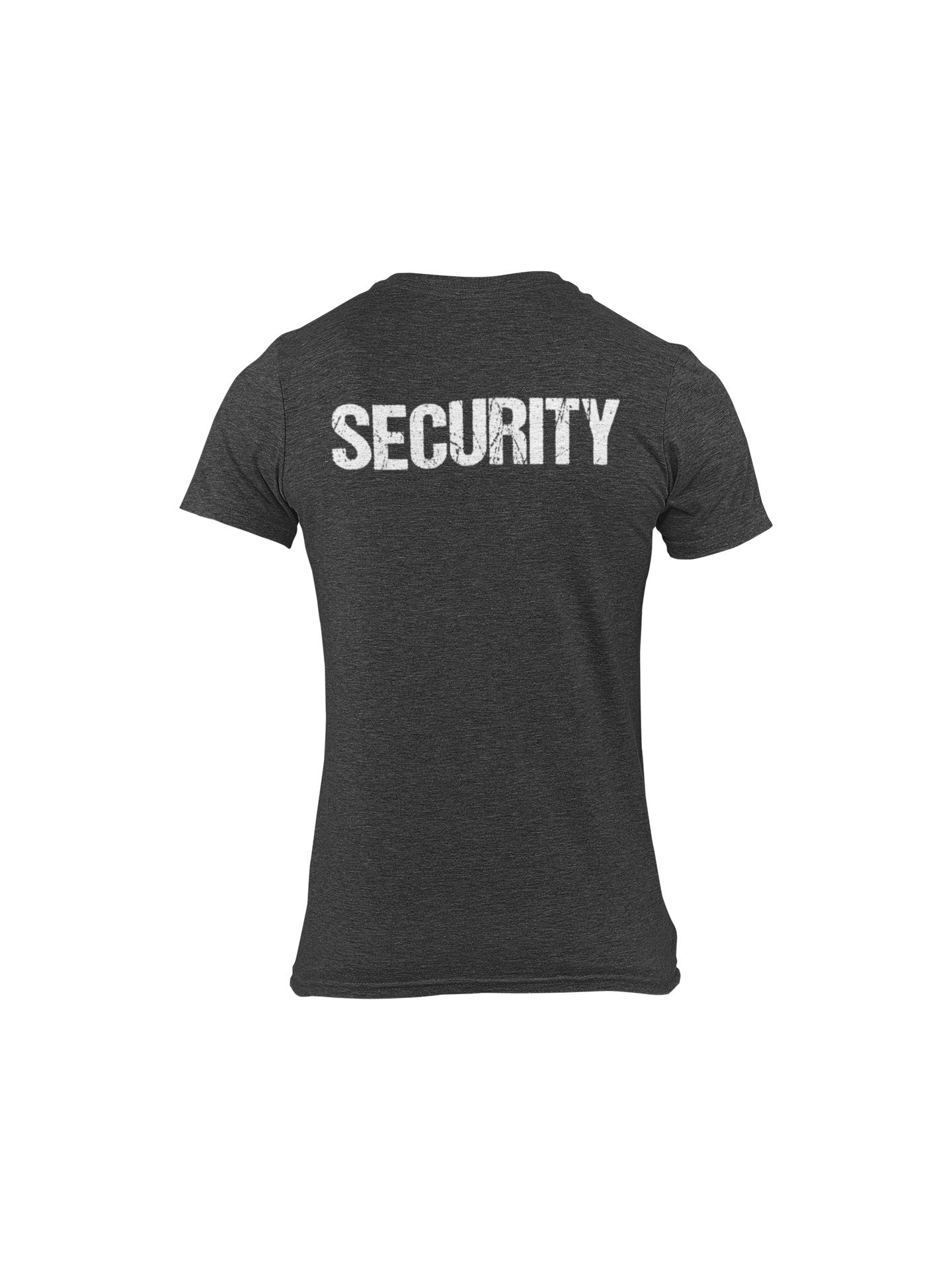 Security Men's Tee (Distressed Design, Heather Charcoal & White)